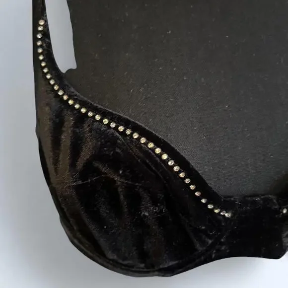 Victoria’s Secret Vintage Y2K velvet rhinestone bra 34B